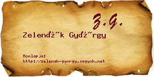 Zelenák György névjegykártya