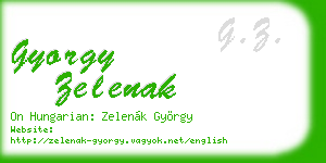 gyorgy zelenak business card